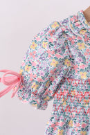 Summer garden smocked ruffle bloomer set