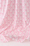 Pink bow ruffle tiered dress