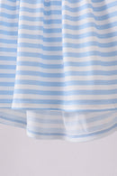 Red flag smocked stripe ruffle shorts set