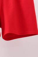 Red star applique shorts set