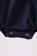 Navy flag applique gingham ruffle bubble