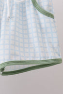 Green pocket plaid shorts set