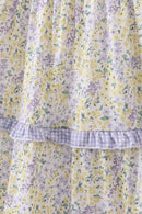 Golden meadow floral smocked tiered dress (length 41.33inch)