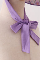 Purple rose bow print bonnet