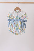 Blue Floral Lace Bubble