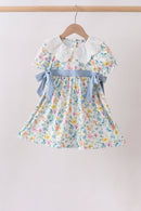 Blue Floral Lace Dress