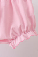 Lavender Smocked Embroidered Bow Jacquard Bloomer Set