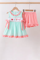 Green Marine Embroidered Jacquard Set