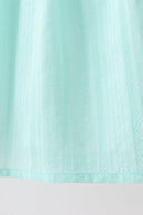 Green Marine Embroidered Jacquard Dress