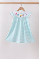 Blue Umbrella Smocked Dress