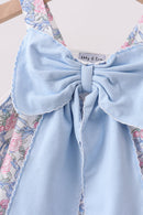 Blue Floral Bow Dress
