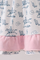 Pink Cowboy Ruffle Dress