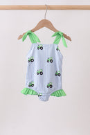 Blue Tractor Stripe UPF Swim One-Piece