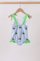 Blue Tractor Stripe UPF Swim One-Piece