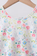 Blue Floral Ruffle Set