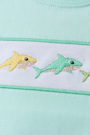 Blue Shark Embroidered Set