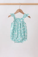 Sage Floral Smocked Bubble