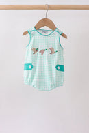 Green Mallard Plaid Embroidered Bubble