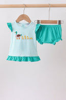 Green Mallard Embroidered Bloomer Set