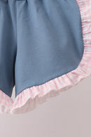 Pink Apple Plaid Embroidered Set