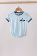Blue Police Car Stripe Embroidered Bubble