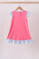 Pink ABC Appliqué Ruffle Dress