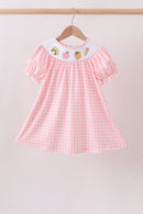 Pink Apple Bus Smocked Dress
