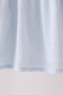 Blue Embroidered Swiss Dot Ruffle Set