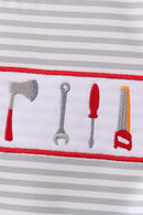 Red Toolbox Embroidery stripe bubble