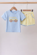 Blue Bus Applique Set