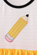 Mustard Pencil Ruffle Dress