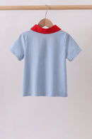 Blue Apple Appliqué Shirt