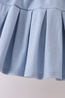 Blue Apple Embroidered Skorts Set