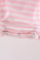 Pink Stripe Apple Book Applique Bubble