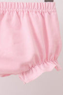 Pink Stripe Apple Book Applique Bubble