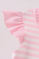 Pink Stripe Apple Book Appliqué Dress