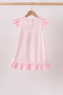Pink Stripe Apple Book Appliqué Dress