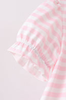 Pink Stripe Apple Book Appliqué Ruffle Set