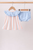Seashell Stripe Embroidered Bloomer Set