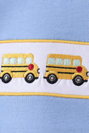 Blue Bus Embroidered Plaid Set