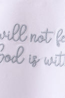 Blue Faith Quote Embroidered Shorts Set