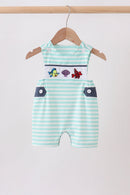 Blue stripe under the sea Embroidered Jon Jon