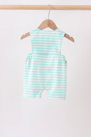 Blue stripe under the sea Embroidered Jon Jon