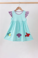 Blue under the sea Embroidered Dress