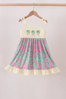 Palm Tree Embroidered Dress