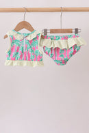 Palm Tree Smocked UPF Swim Set
