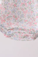 Blue Floral Print Ruffle Bubble