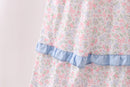 Blue Floral Smocked Mom Tiered Dress
