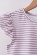 Purple Stripe Ruffle Set