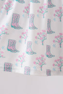 Blue Boots Print Bloomer Set